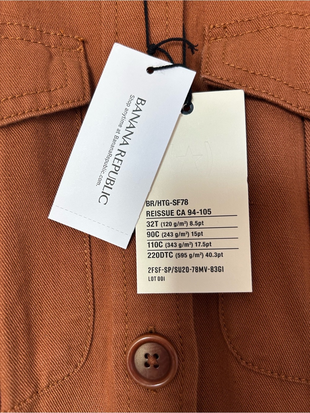 Banana Republic Utility Shirt Dress Rust Brown Belted Sleeveless Size S NWT - Picture 3 of 4